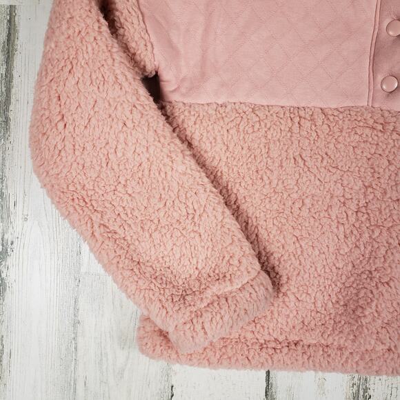 NWOT There Abouts Girls Pink Pullover Fleece Sweater Youth Size Large 14 - Picture 3 of 9